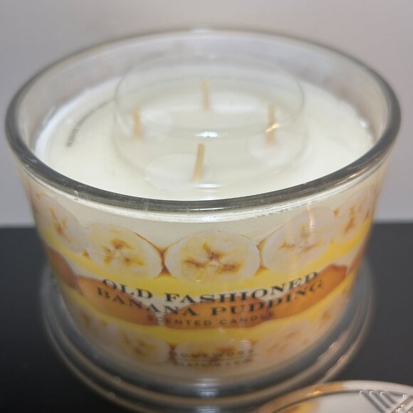 HomeWorx by Slatkin Old Fashioned Banana Pudding 4-Wick 18oz Candle NEW - Picture 2 of 3